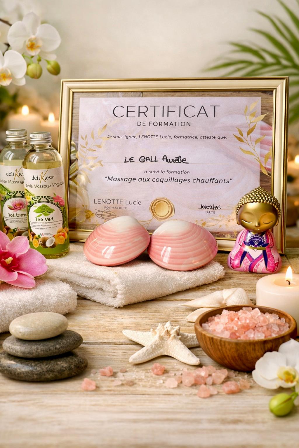 Certificat massage aux coquillages